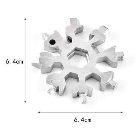 rongweiwang 18 in 1 Flocon de Neige en Plein air Survie Tourisme Multi Camping EDC Outil doutils Activit/és de Plein air Camping en Acier Inoxydable Outils EDC
